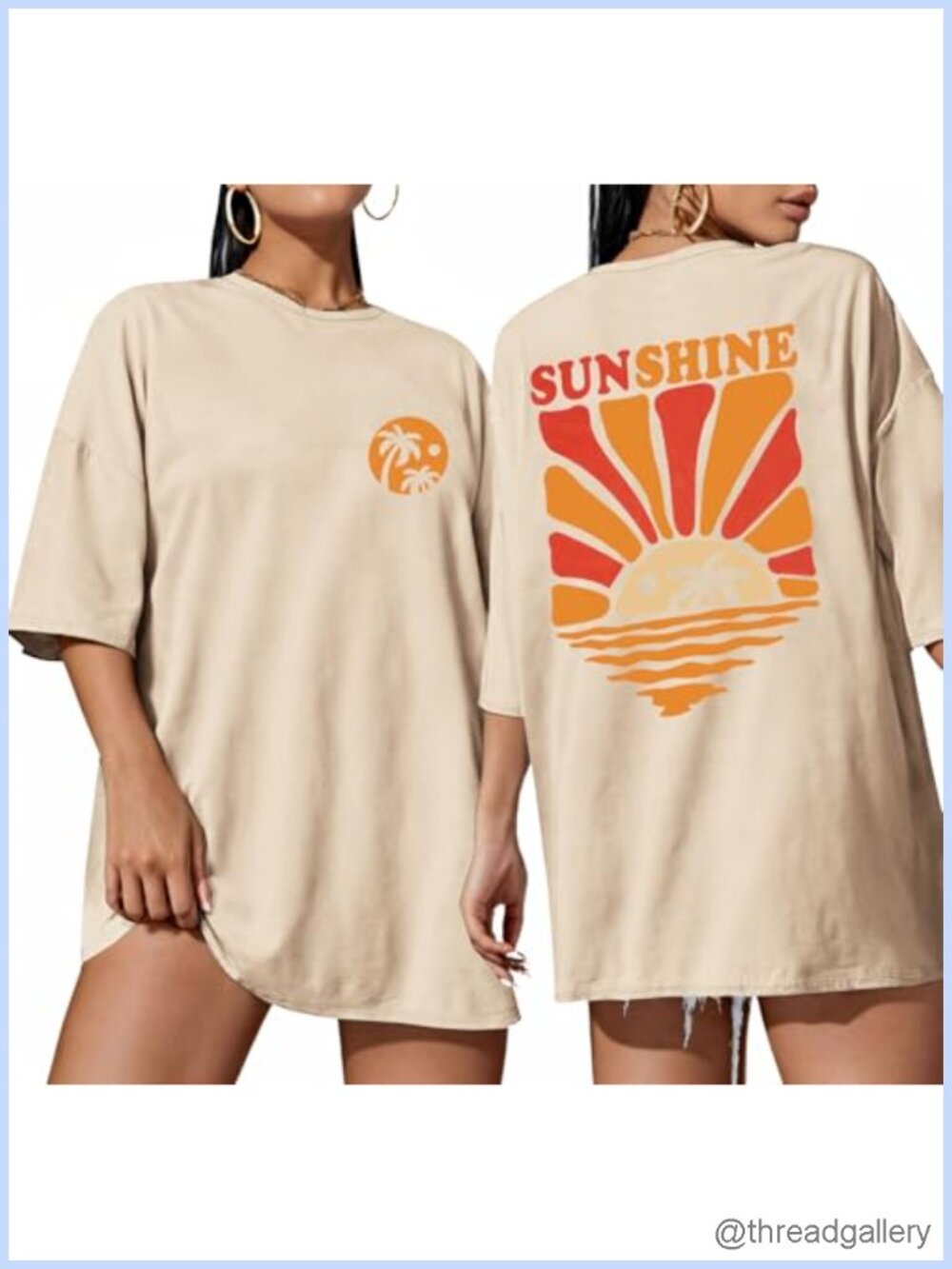Oversized Graphic T-Shirt Crew Neck Drop Shoulder Short Sleeve Loose Casual Tee